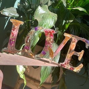 Homemade Resin love sign